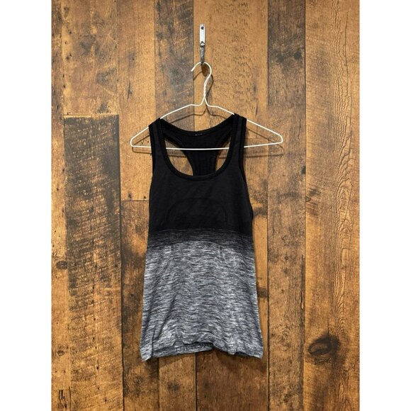 Lululemon Tops - Lululemon Swiftly Tech Racerback Tank Black Grey Ombré Size 6 EUC